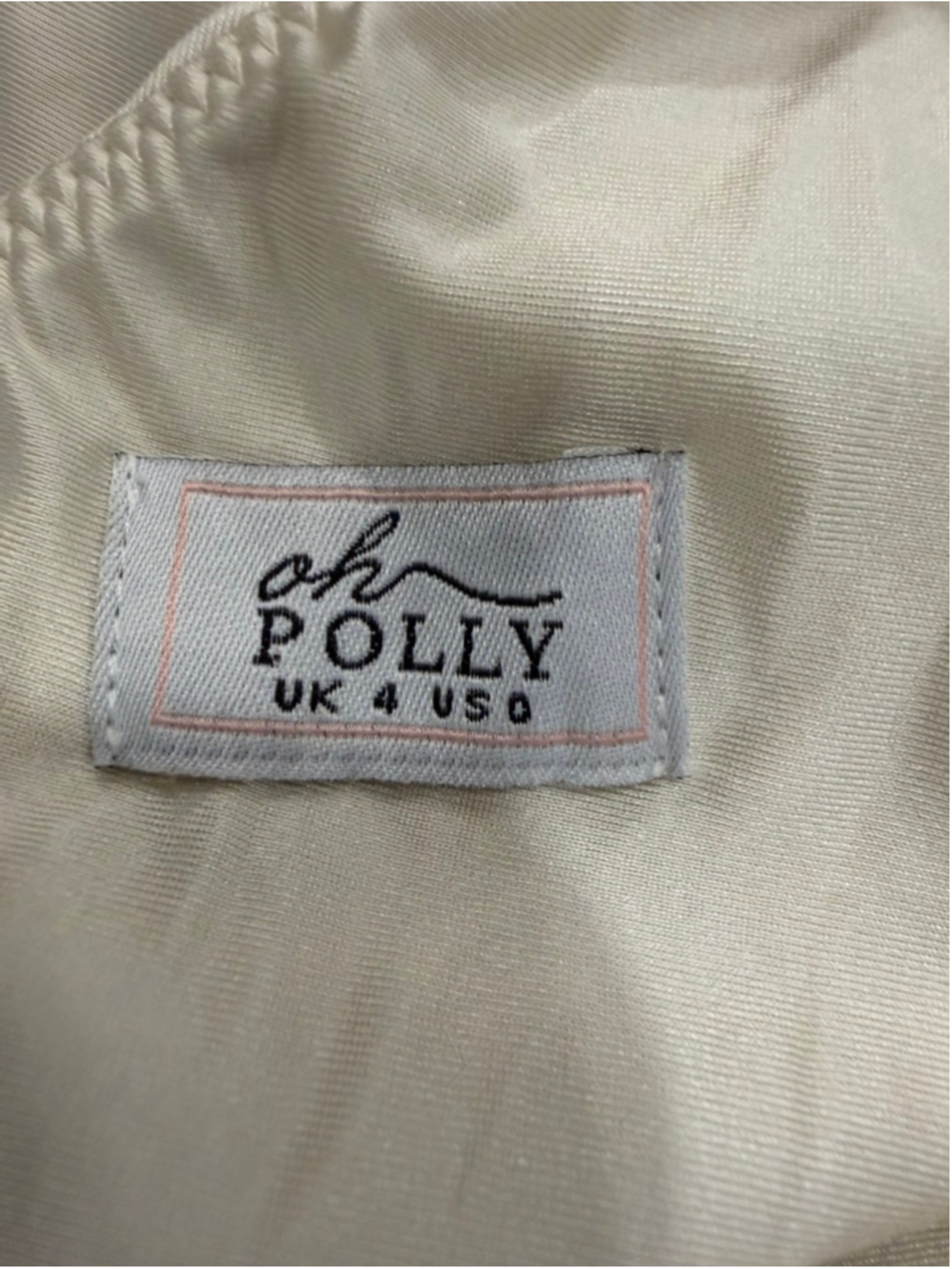 Oh Polly Maxi Dress US 0 Cream One Shoulder Asymmetrical Cape Sophisticated Glam - Picture 7 of 12